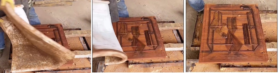 仿木纹硅胶脱模